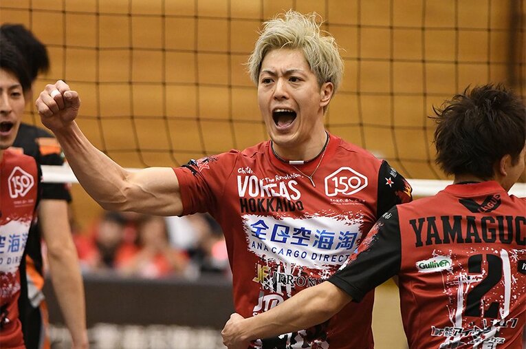 主将としてチームを引っ張る古田。Vリーグディビジョン3の連覇を達成した。 ／ photograph by VOREAS HOKKAIDO