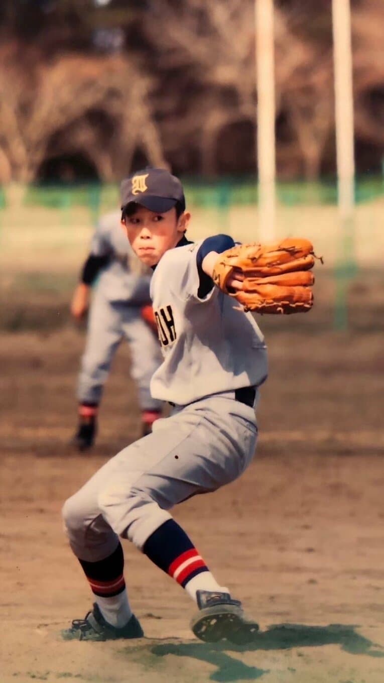 中学時代の岡野祐一郎。3年間ほぼ補欠だった（写真=本人提供）
