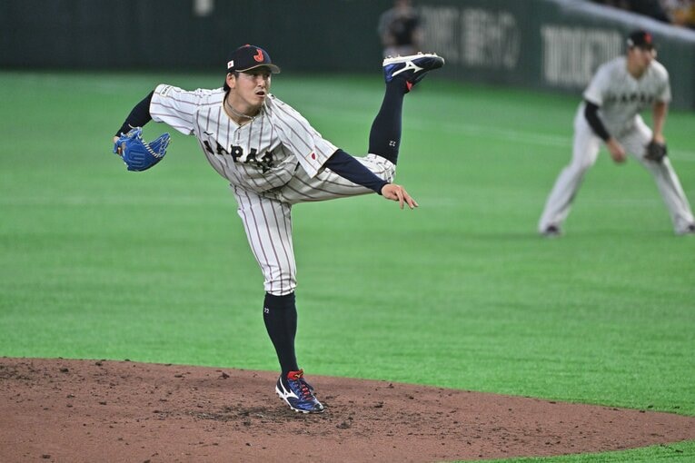 オーストラリア戦で好投した西武の隅田知一郎　©Hideki Sugiyama