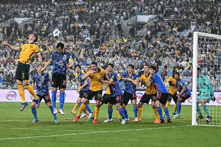 W杯アジア最終予選オーストラリア戦は激闘の末日本が勝利し本大会への切符を手にした　©AFLO