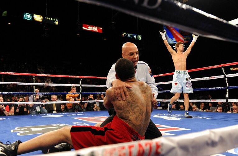 2011年4月9日、ラスベガスでジェームス・カークランドを破った“世紀の番狂わせ”　©Naoki Fukuda/AFLO