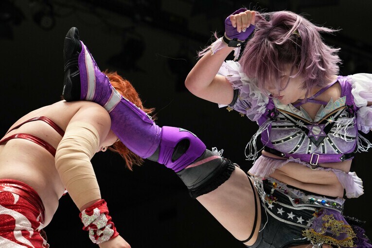 中野たむと舞華の前哨戦　©Masashi Hara