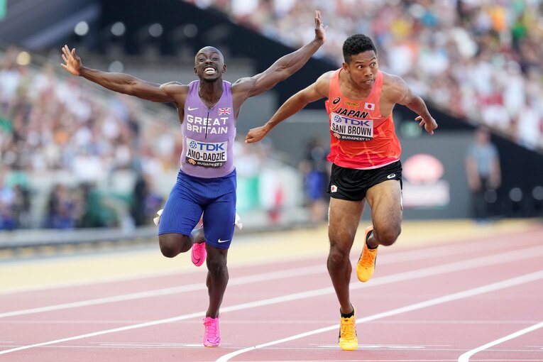 準決勝では9秒97の自己タイ記録を出して決勝に進出　©︎PA Images/JIJI PRESS