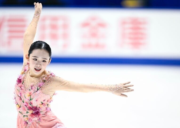 全日本選手権で演技を行う青木祐奈【スワイプするとその他の写真もご覧になれます】　©Asami Enomoto