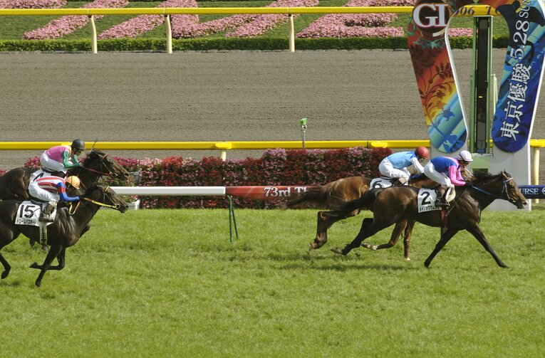 2着のアドマイヤメインとはわずか「クビ差」だった　©Takuya Sugiyama