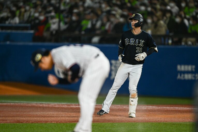 ヤクルト小川のチェンジアップを今シリーズ初めて安打したオリックス太田　©︎Nanae Suzuki