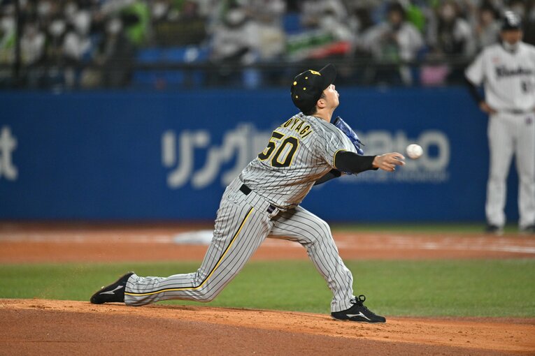 2022年CSファイナル第3戦（ヤクルト戦）の青柳　©Hideki Sugiyama