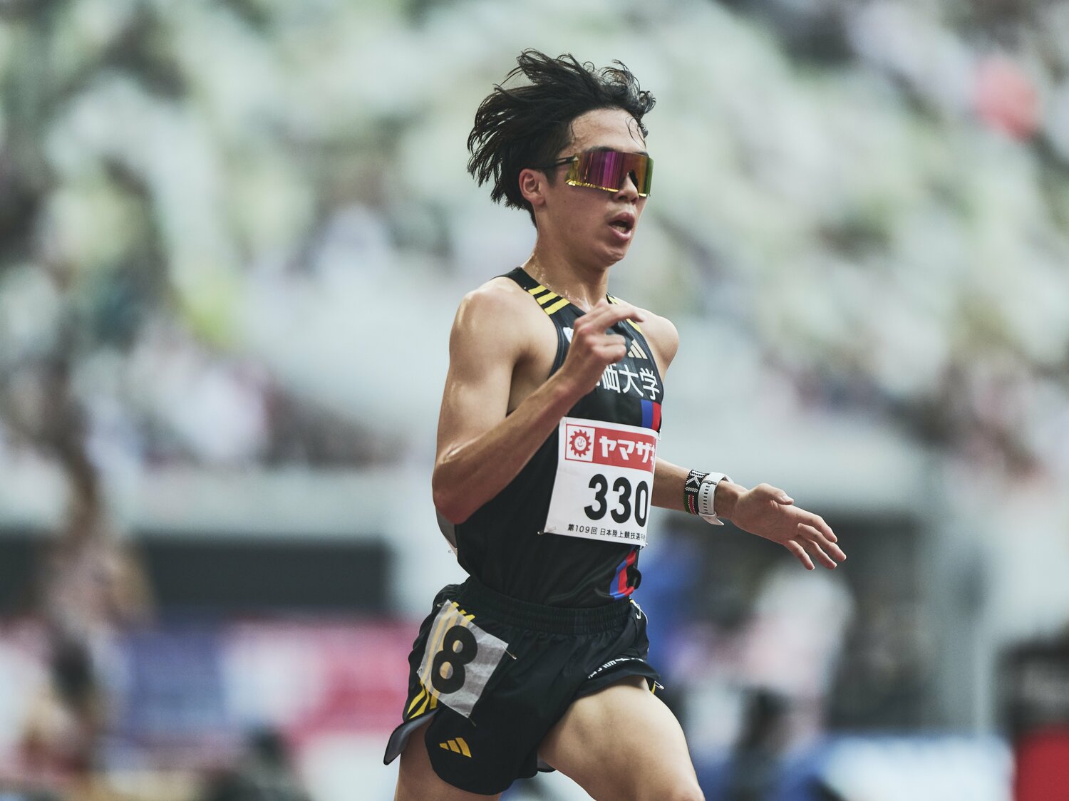 昨年7月の日本選手権5000mで決勝に進出した小池。決勝に進んだ学生はほかに早大・鈴木琉胤と中央大・岡田開成だけだった　©Yuki Suenaga