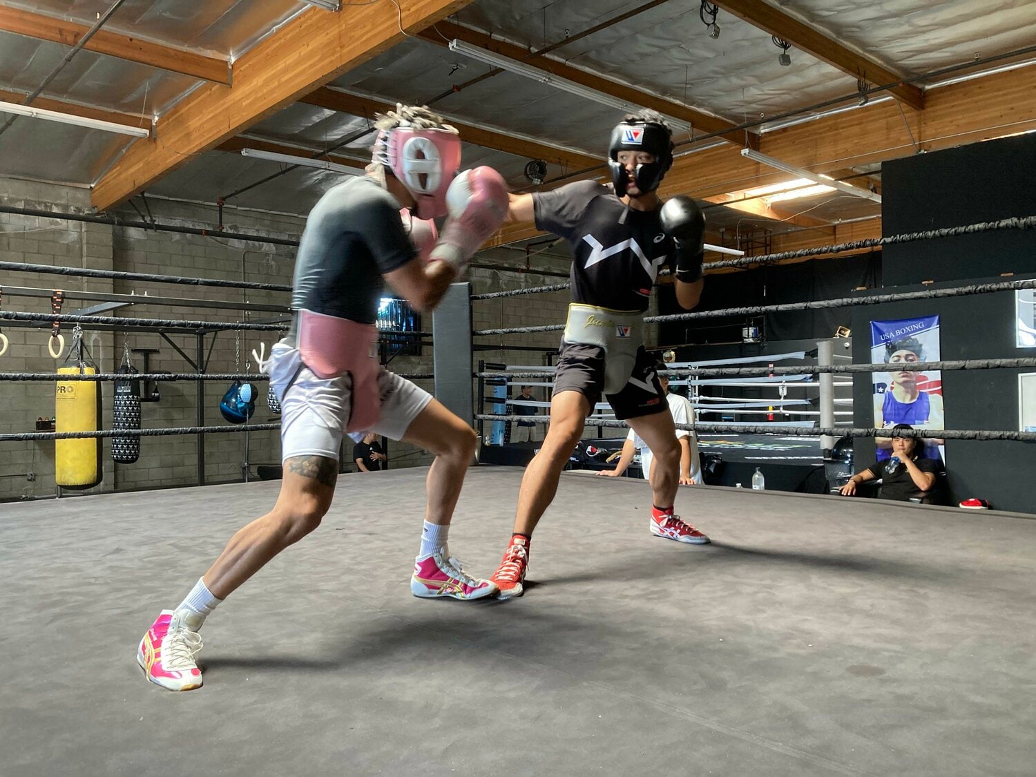 今夏のLAキャンプで236ラウンドのスパーリングを行った中谷　©Soichi Hayashi Sr.