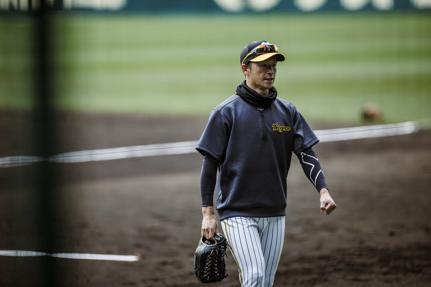 6月2日終了時点で打率、本塁打、打点、盗塁の全部門でチームトップの数字を残し、ひとり気を吐いている近本　©Kiichi Matsumoto