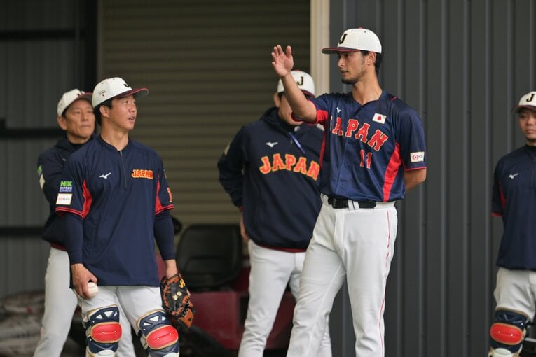 WBCキャンプ2日目、ブルペンで投球するダルビッシュ　©︎Hideki Sugiyama