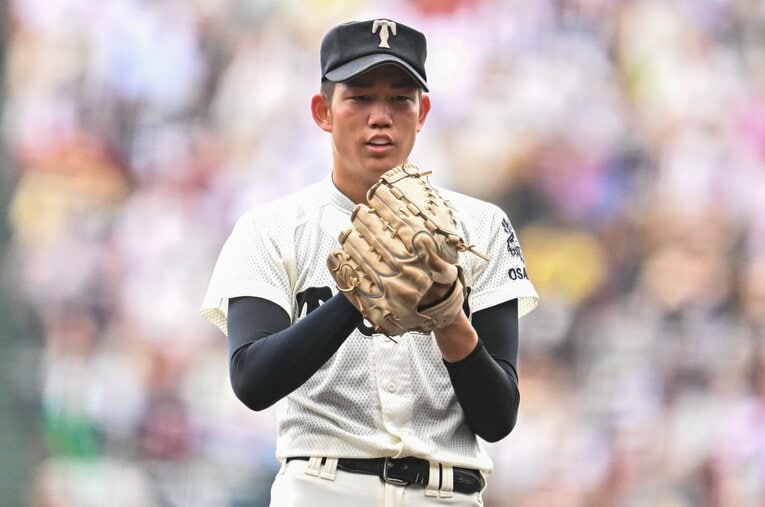 2022年の春のセンバツを制し、夏大会では大阪桐蔭の背番号1をつけた川原嗣貴。社会人初のドラフトは「2度目の指名漏れ」となった ／ photograph by Nanae Suzuki