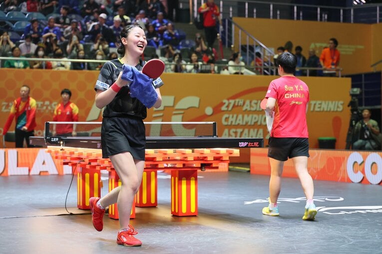 張本美和の孫頴莎戦　©Getty Images