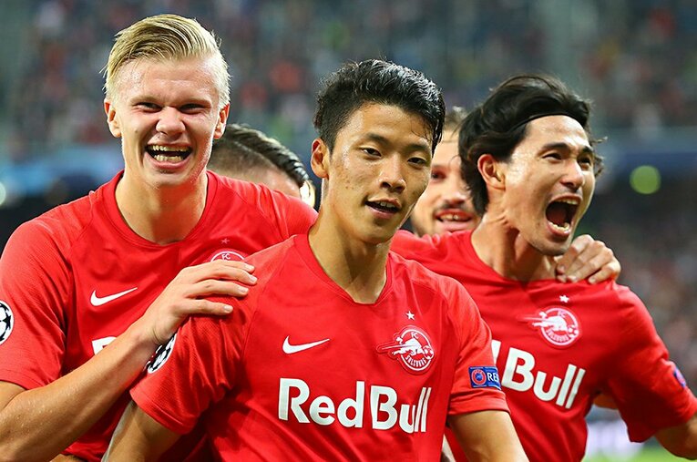 ハーランド、ファン・ヒチャン、南野拓実 ／ photograph by Getty Images