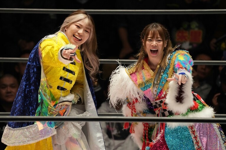 岩谷麻優と羽南のタッグチーム　©Essei Hara