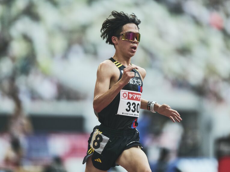昨年7月の日本選手権5000mで決勝に進出した小池。決勝に進んだ学生はほかに早大・鈴木琉胤と中央大・岡田開成だけだった　©Yuki Suenaga