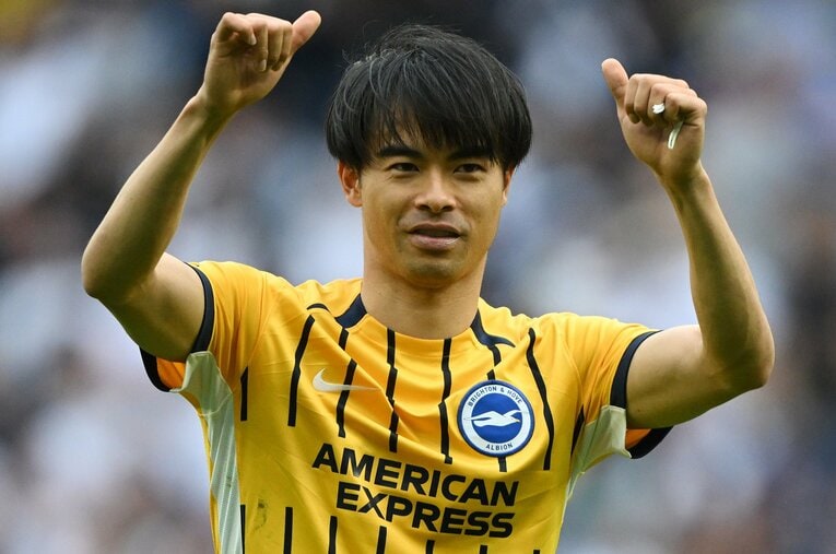 写真は今シーズン最終戦。ブライトンはトッテナムに4－1で勝利。三笘薫28歳も1アシストと活躍 ／ photograph by Getty Images