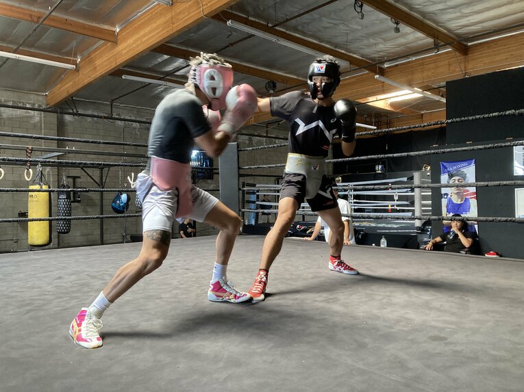 今夏のLAキャンプで236ラウンドのスパーリングを行った中谷　©Soichi Hayashi Sr.