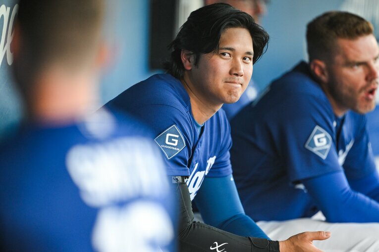 【Number現地撮影：大谷翔平の愛される日々】ドジャース再合流後の試合での大谷（写真は右に続きます）　©Nanae Suzuki