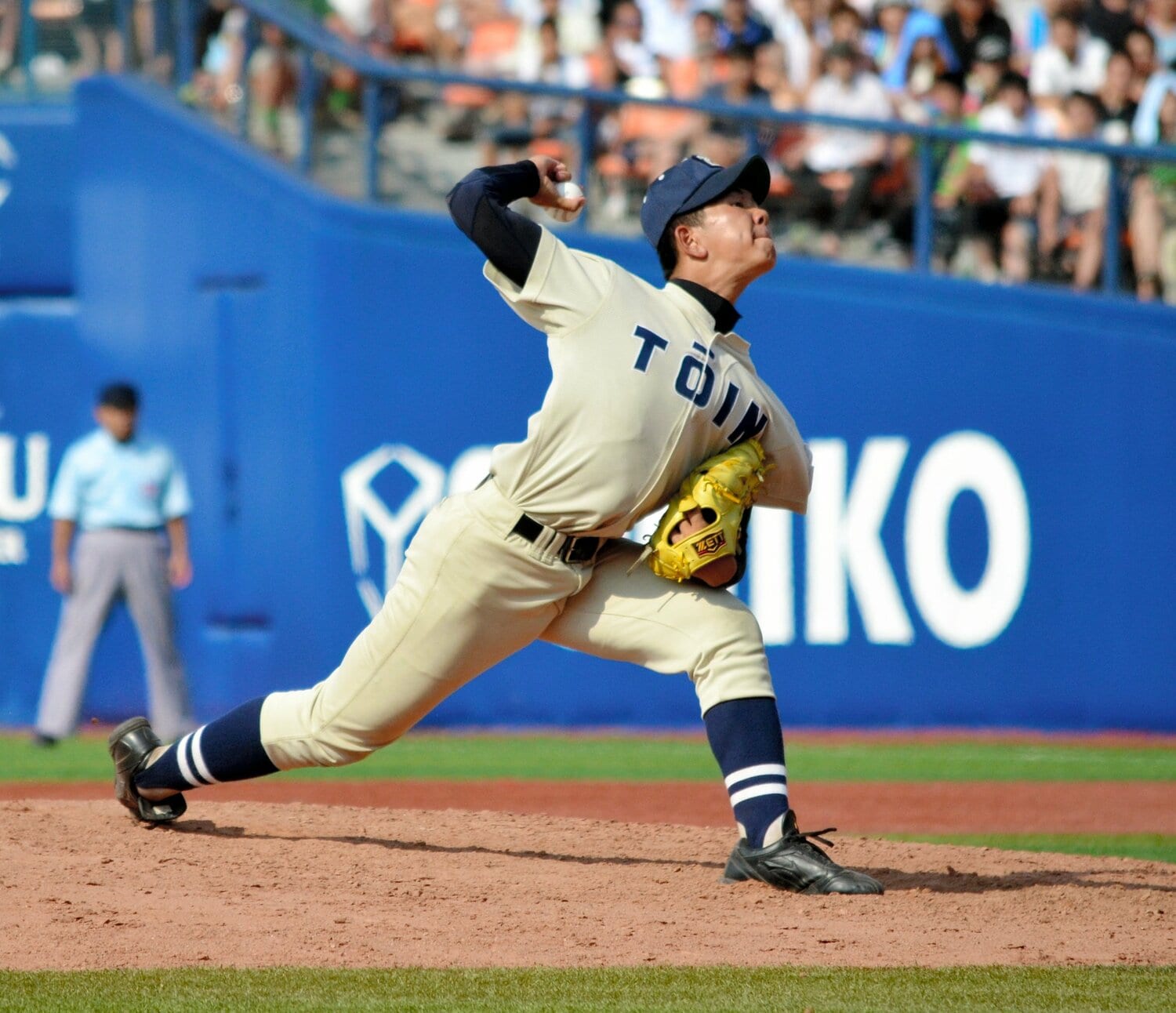 桐蔭学園時代の横塚さん。写真は最後の夏、2012年神奈川大会決勝で。 ©Asahi Shimbun