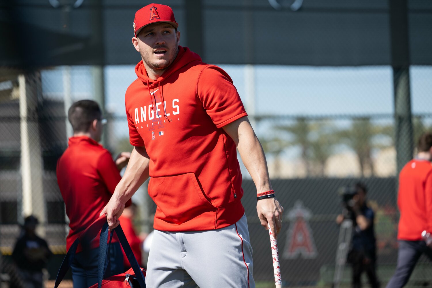 チームメイトであり、アメリカ代表の主将でもあるトラウト　©Nanae Suzuki