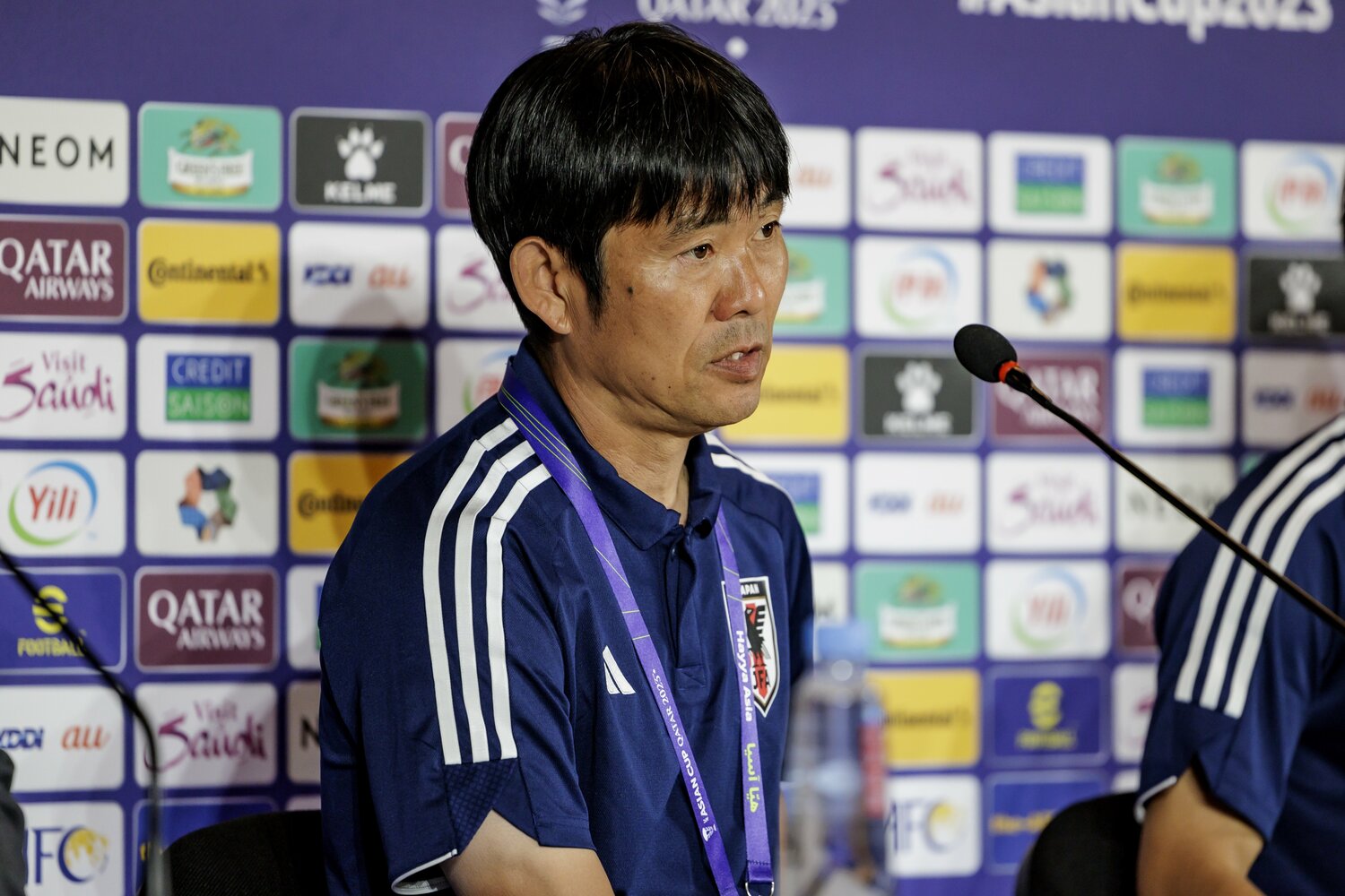 バーレーン戦前日会見での森保監督 ©Kiichi Matsumoto