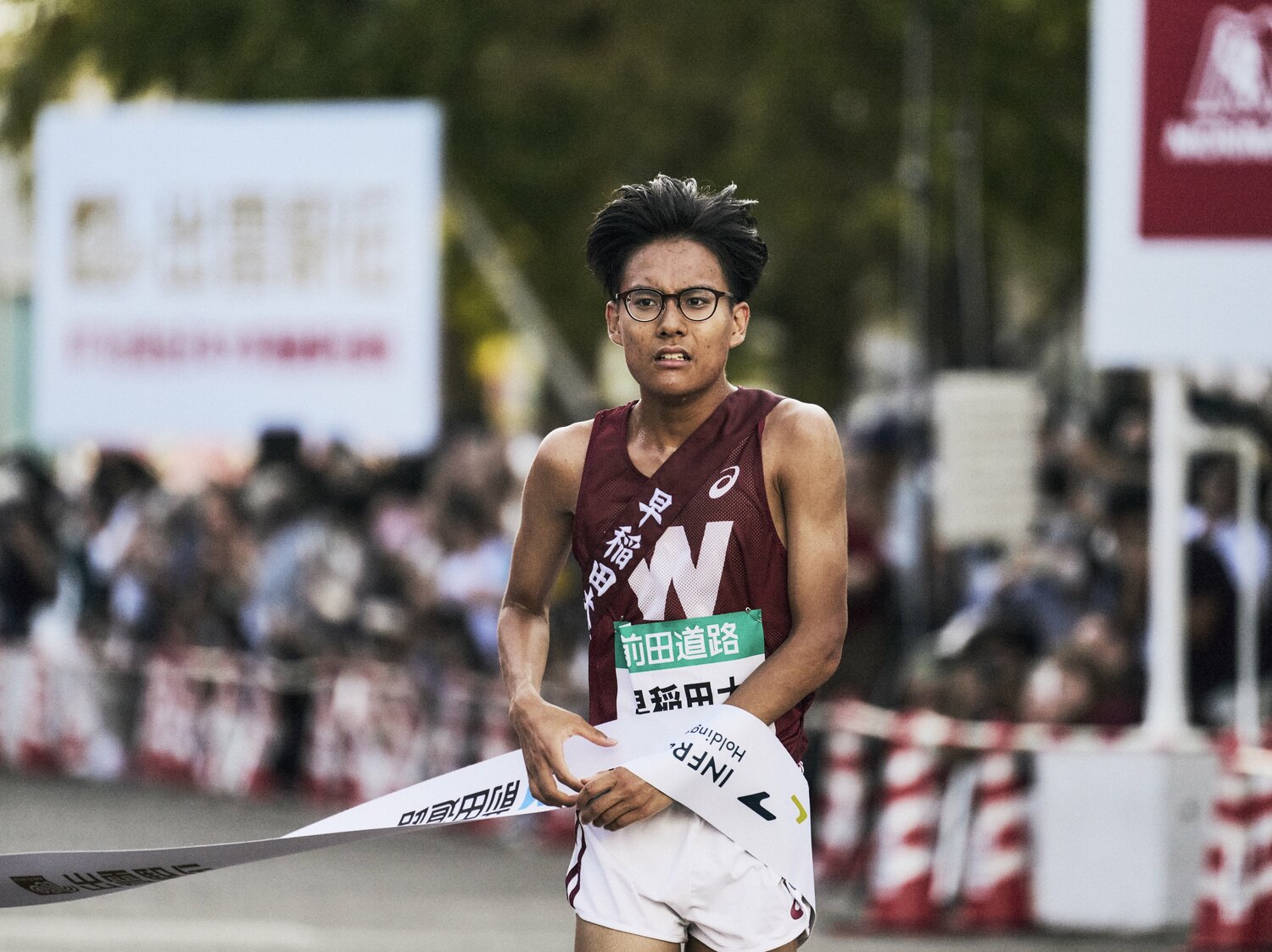 アンカーを務めた3年生の工藤慎作は年始の箱根駅伝の山上りでも好走が期待される　©Yuki Suenaga