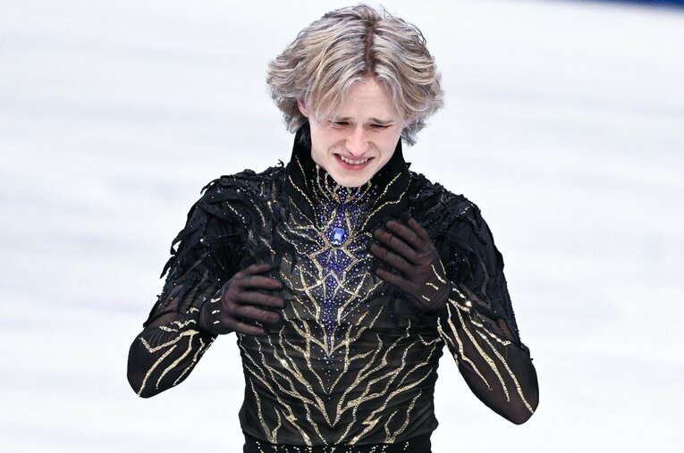 1位で迎えたフリーで、まさかのミスが相次ぎ表彰台を逃したイリア・マリニン（米国） ／ photograph by Asami Enomoto／JMPA