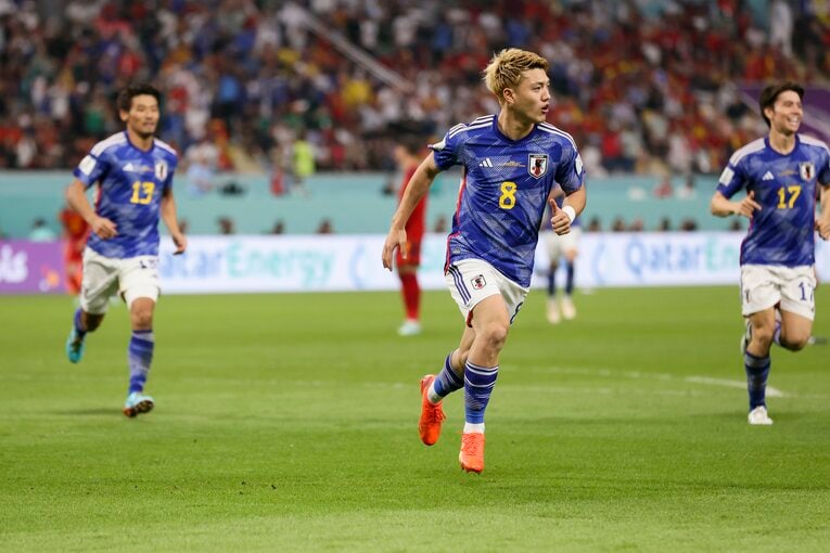 堂安のゴールシーン　©︎Kaoru Watabe/JMPA