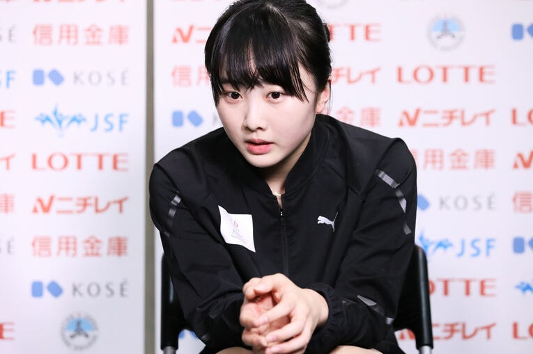 東日本選手権で点数を待つ本田望結　©︎Naoki Morita/AFLO SPORT