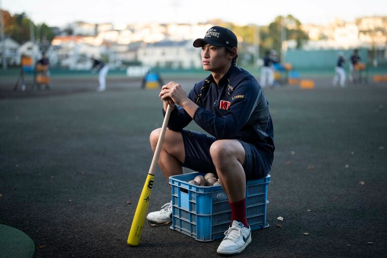 183cm、88kg。ポジションは外野。パワーが武器  ©Masaki Fujioka