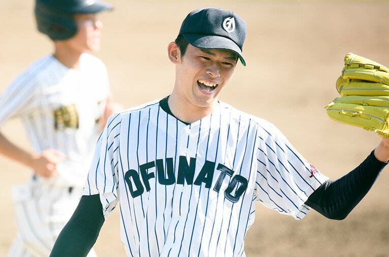 大船渡高校3年時、岩手県大会準決勝で登板した当時17歳の佐々木朗希　©Asami Enomoto