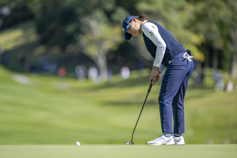 富士通レディースでは40位タイに終わった渋野日向子　©︎Takuya Sugiyama