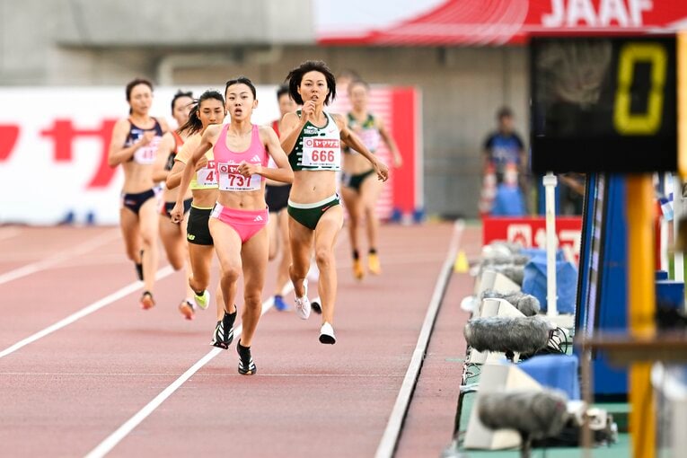【2024日本選手権】予選では田中らシニア選手を相手に一度も先頭を譲らなかった。決勝では一転して試合巧者ぶりを見せた　©Asami Enomoto
