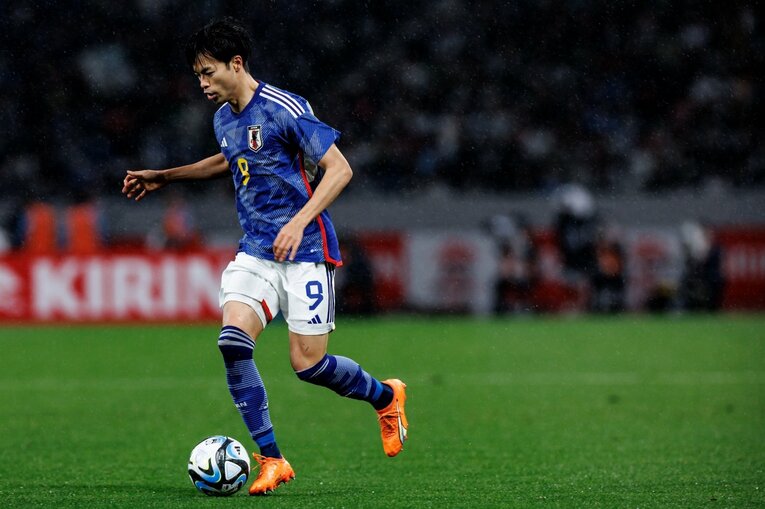 日本代表3月シリーズ、ウルグアイ戦の三笘 ©Kiichi Matsumoto/JMPA
