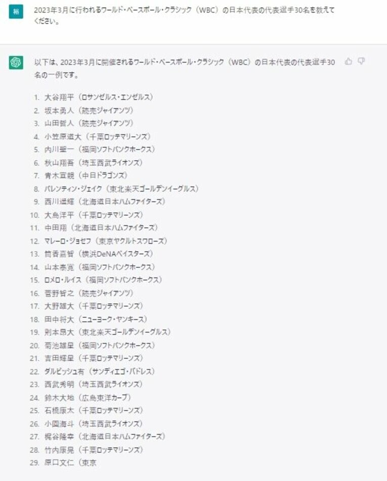 侍ジャパンの30人は？　と聞くと、衝撃の回答が…　©Number Web