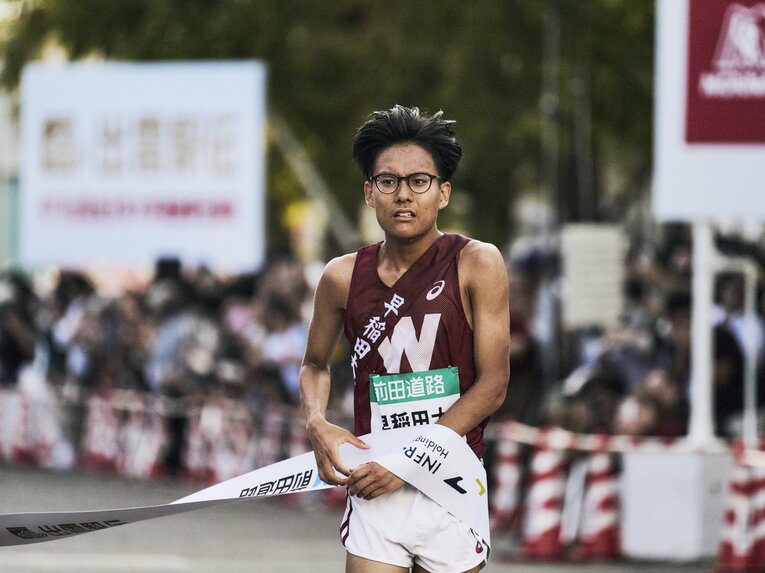 アンカーを務めた3年生の工藤慎作は年始の箱根駅伝の山上りでも好走が期待される　©Yuki Suenaga