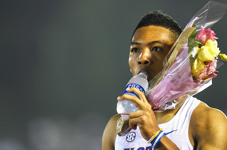 直接対決で、日本最速を証明したサニブラウン。彼の目は世界選手権を視野に捉えている。 ／ photograph by Nanae Suzuki