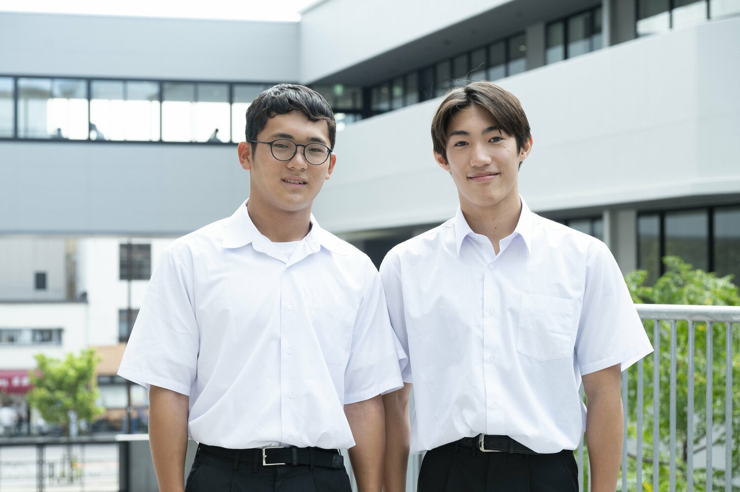 岡本（左）と滝沢の2年生2人。開成の選手は概ね2年の夏で部活を引退するが、滝沢は出力を調整しつつ継続予定　©︎Tadashi Hosoda