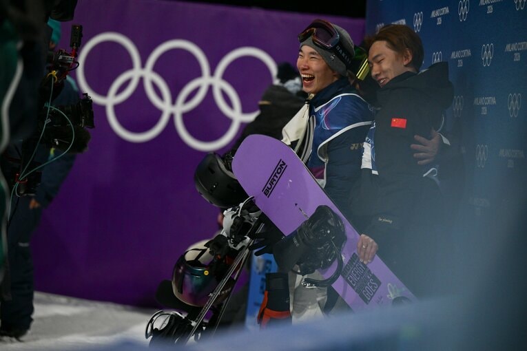 木村葵来が金メダル、木俣椋真が銀メダルを獲得した男子ビッグエア　©Nanae Suzuki／JMPA