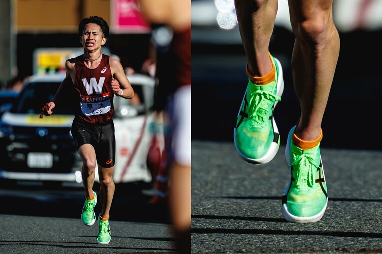 早大の山口が履いていたのは『METASPEED』シリーズのプロトタイプか　©Kiichi Matsumoto