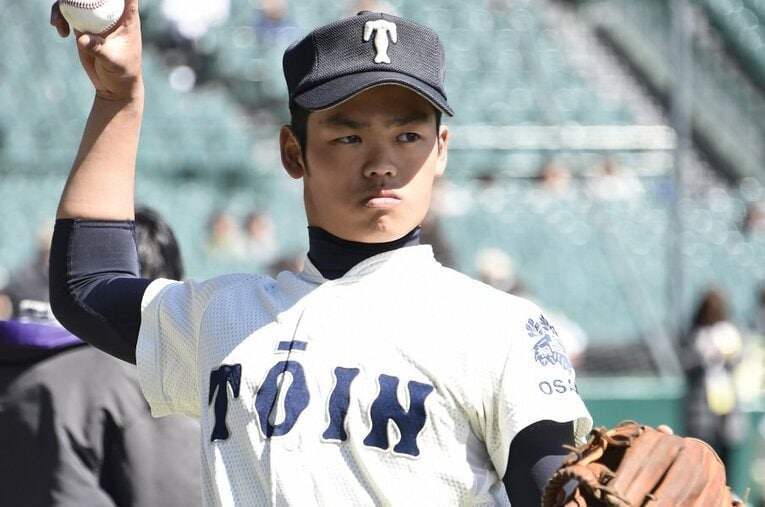 大阪桐蔭から2018年ドラフト1位で中日入りした根尾昂。中学時代の成績はオール5、その文武両道ぶりに東大野球部も早くから注目していたという ／ photograph by Sankei Shimbun