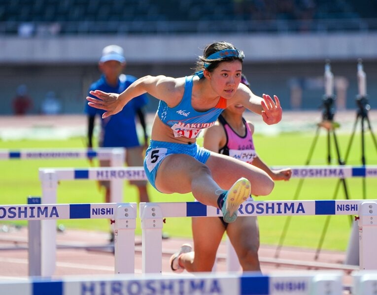 インターハイ決勝で高校新記録をマークした白鷗大足利の2年生・石原　©Satoshi Wada