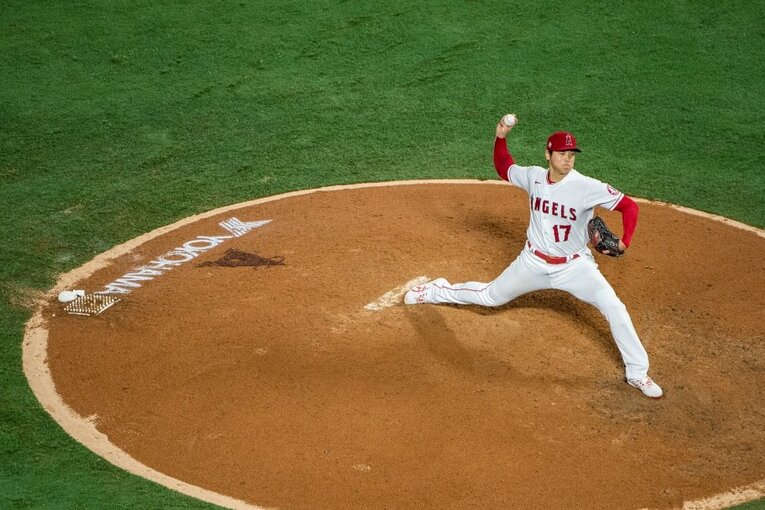 2021年の大谷の投球フォーム　©Nanae Suzuki