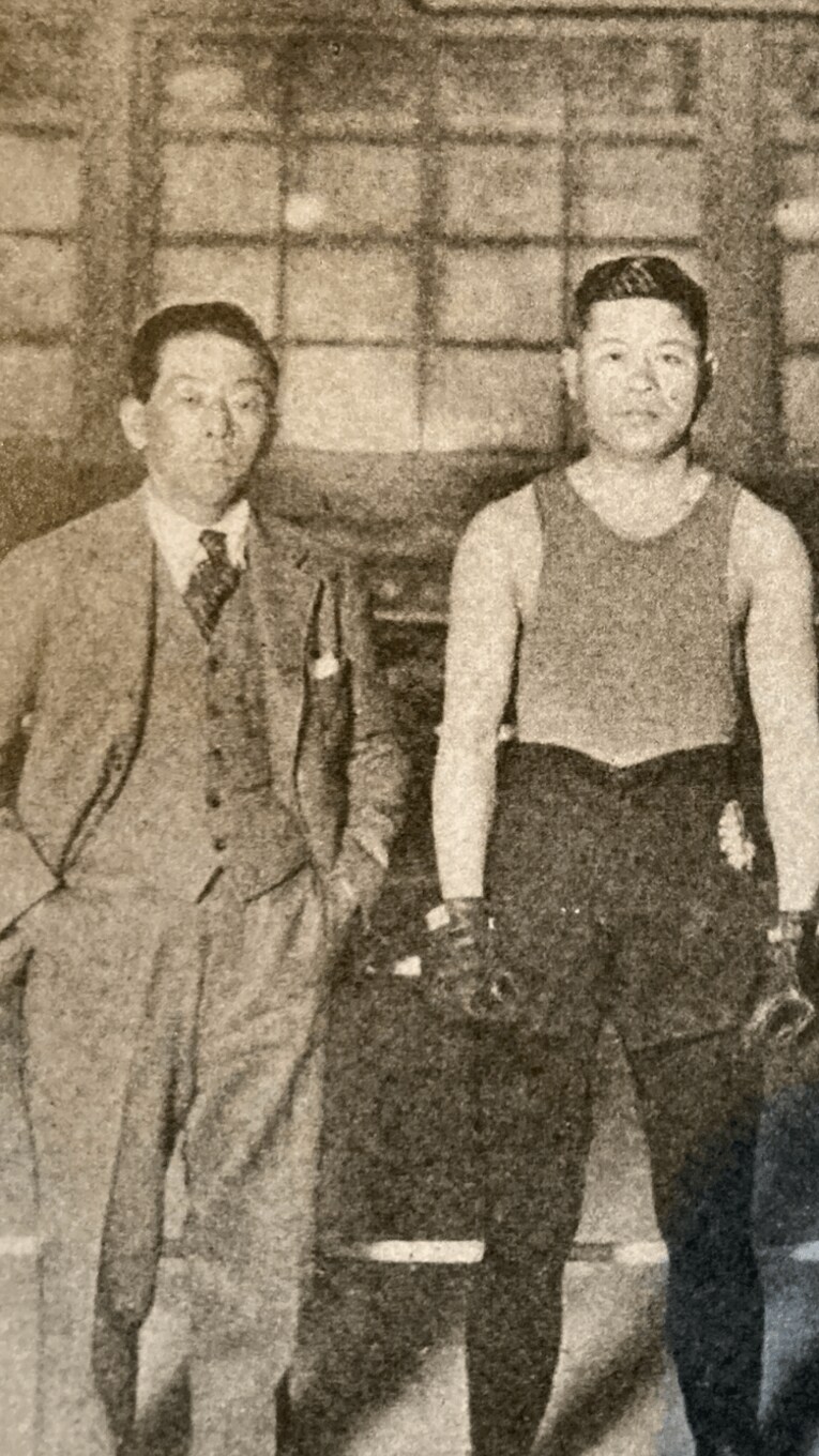 新団体「帝拳」を生んだ田辺宗英（左）と荻野貞行（右）