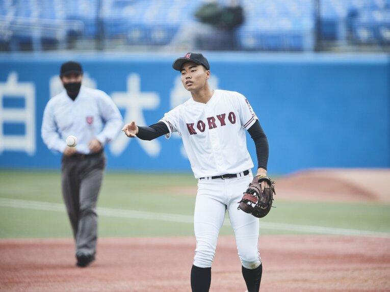 広陵1年・真鍋慧 ©Yuki Suenaga