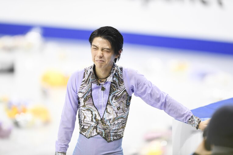 2017年2月、四大陸選手権のショートプログラム。演技後の羽生　©Asami Enomoto