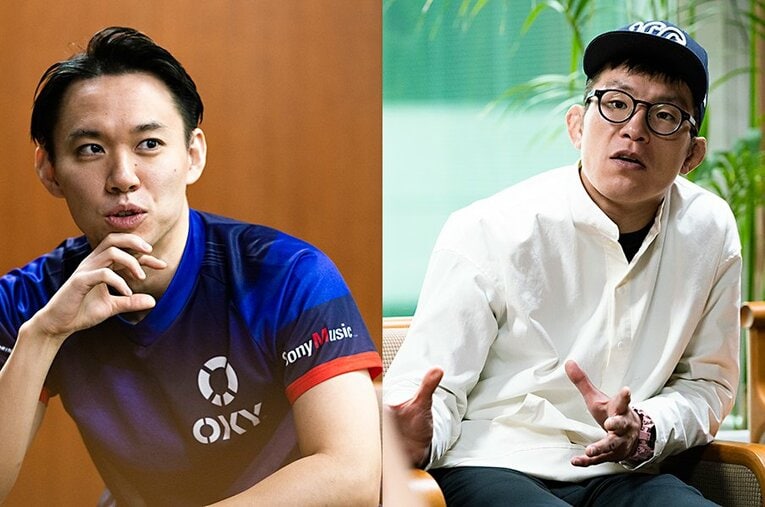 “異業種格闘対談”にのぞむ東大卒プロゲーマー・ときど（左）とプロ格闘家・青木真也 ／ photograph by Wataru Sato