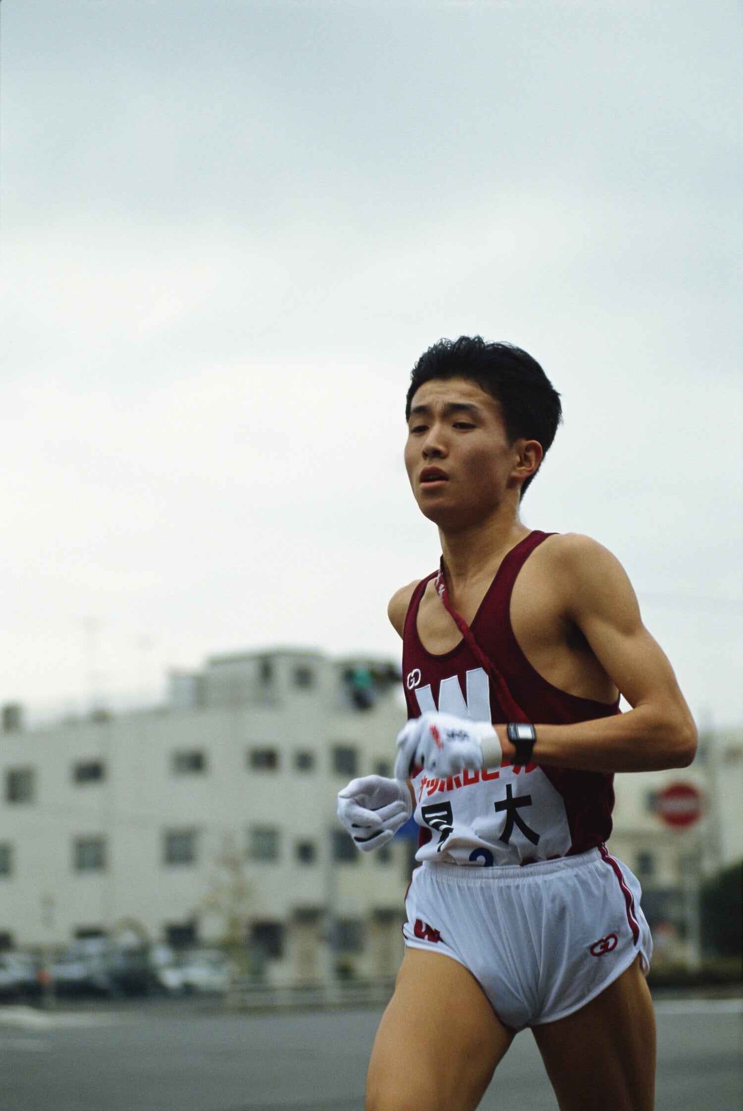 1年時に2区を走る櫛部 ©AFLO