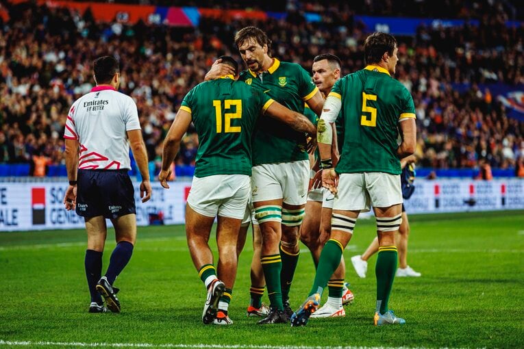 ワイルドナイツでプレーする南アフリカCTBダミアン・デアレンデのトライ（4/4枚）©︎Kiichi Matsumoto